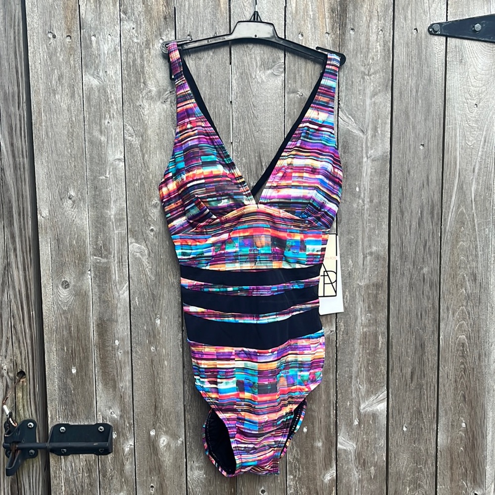 Aerin Rose Le Marais Underwire Lace Up Back One Piece Swimsuit,Size 10,NWOT